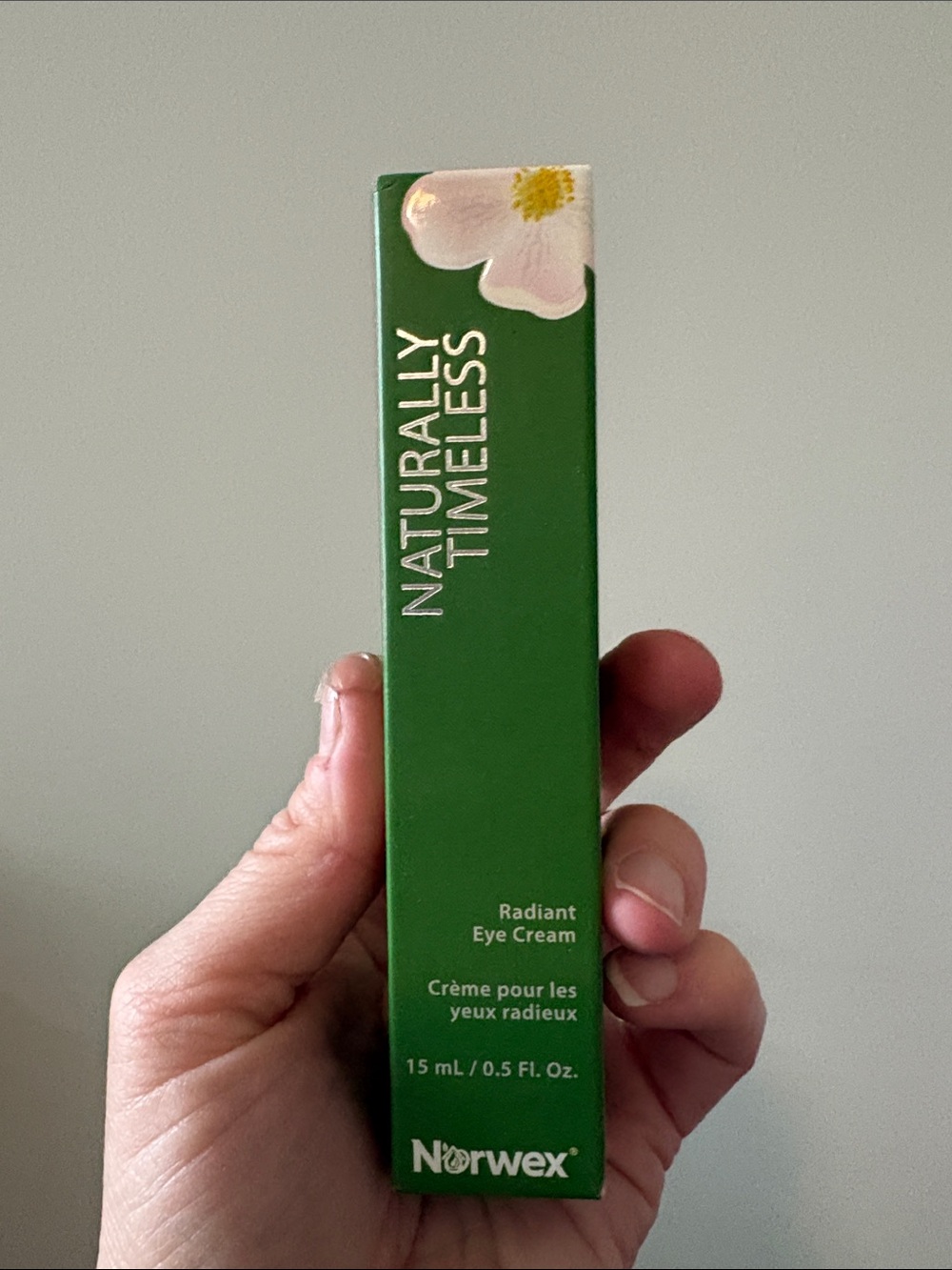 Norwex Naturally Timeless Radiant Eye Cream - Green with White Flower Accent